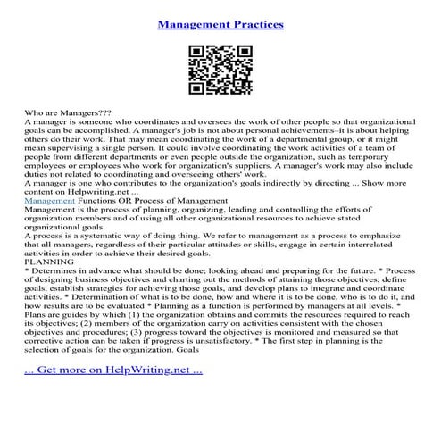 Management Practices