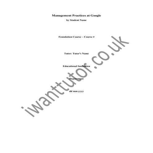 Management practices at google