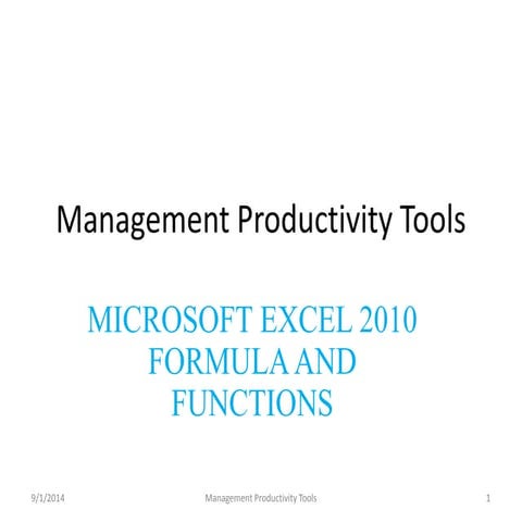 Management productivity tools1