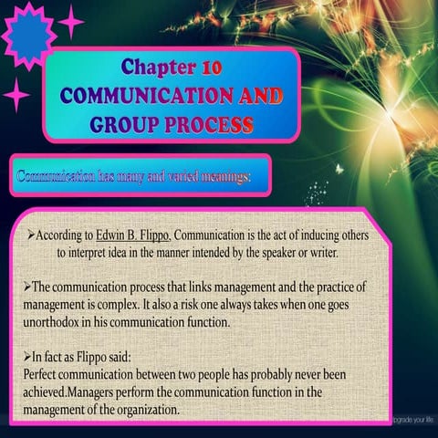 CHAPTER  10 COMMUNICATION AND GROUP PROCESS