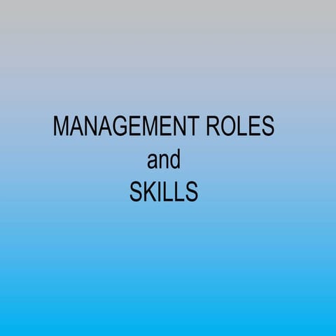 management roles and their usage in our global world