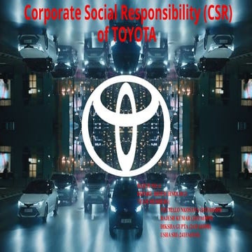 Driving Sustainability Through Toyota’s CSR