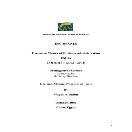 Management science report