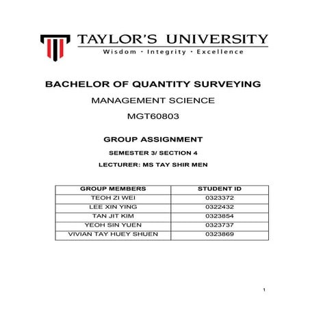Management science report