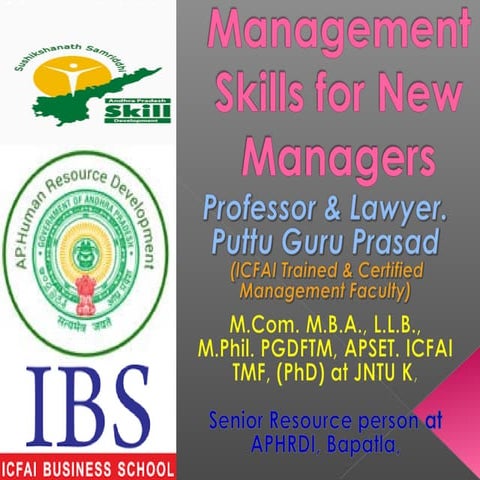 Management skills for new managers ppt