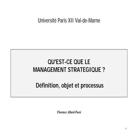Management strategique