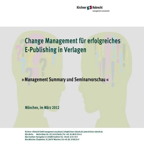 Change Management für erfolgreiches E-Publishing in Verlagen