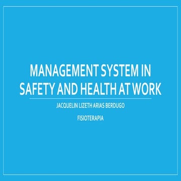 Management system in safety and health at work