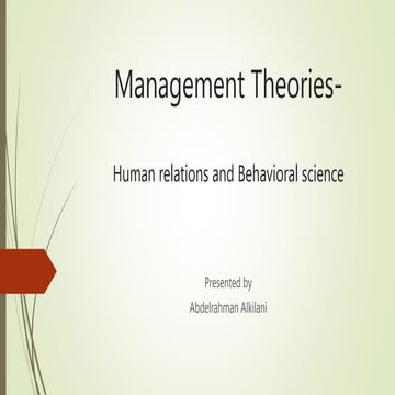 Human relations and behavioral science