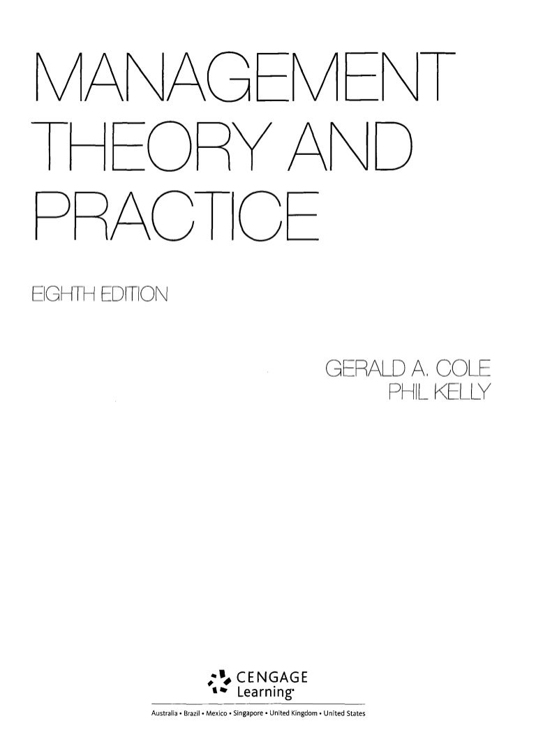 Management theory and practice 8th edition