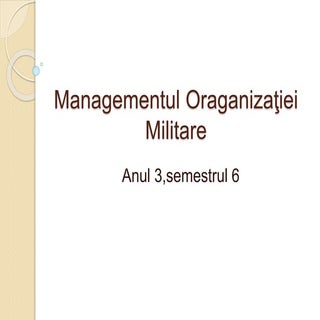 Managementul oraganizaţiei militare