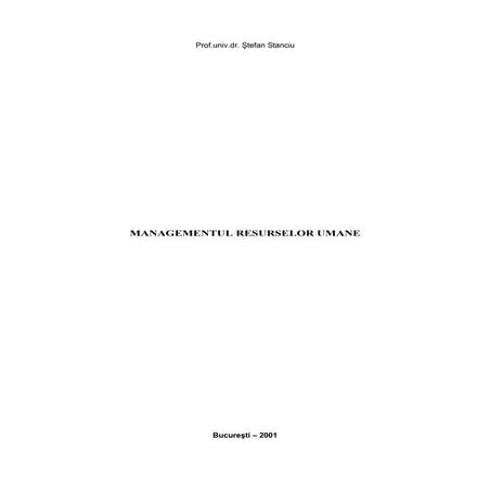MANAGEMENTUL RESURSELOR UMANE in cadrul unei organizatii