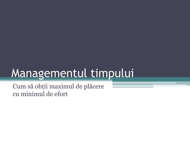 Managementul Timpului