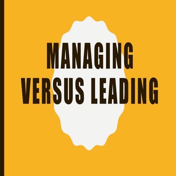Management versus leadership