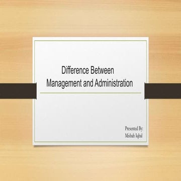 Management vs administration