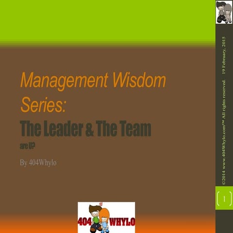 Management wisdom series  leader and team