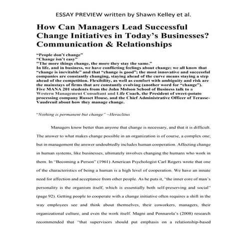 Manager essay | PDF