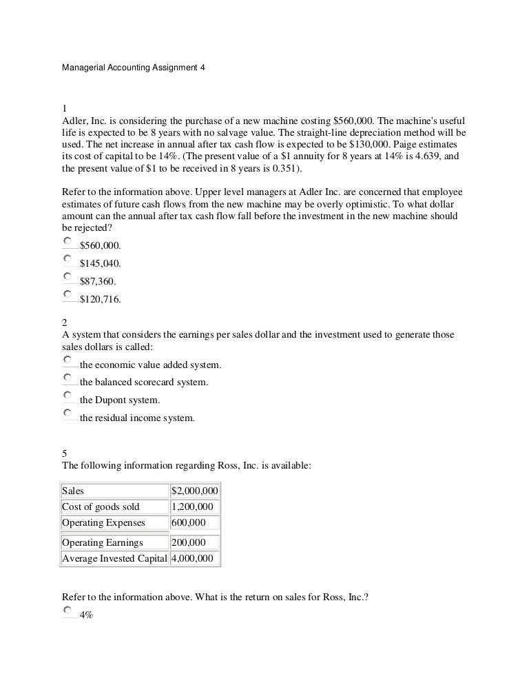 Managerial accounting assignment help picture