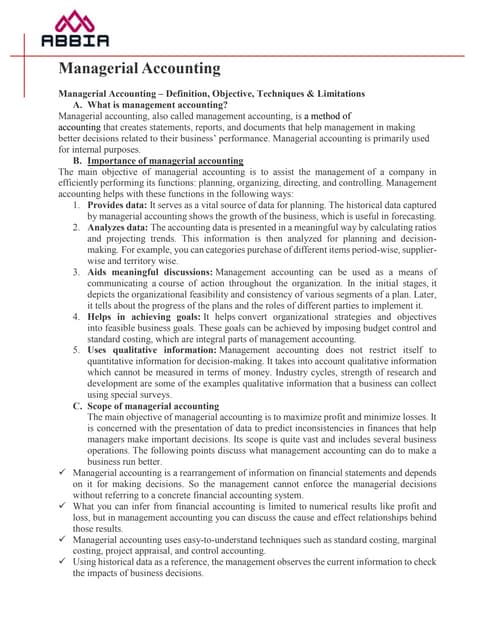 INTRODUCTION TO MANAGEMENT ACCOUNTING | PPTX