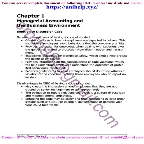 Solved Exercises for Managerial Accounting 10th Canadian Edition by Garrison,...