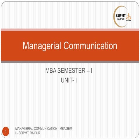 Managerial communication | PPTX