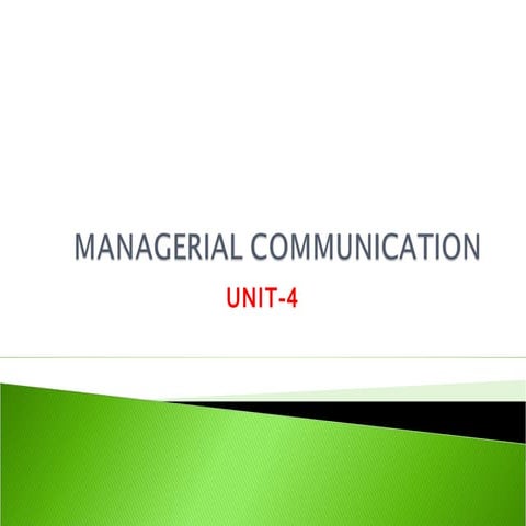 Managerial communication unit-4