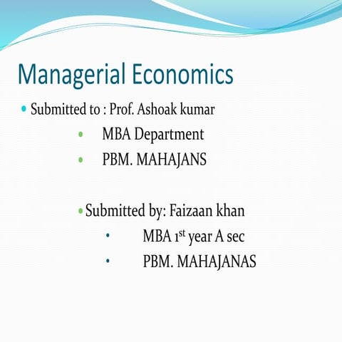 Managerial economics