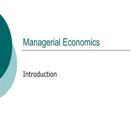 Managerial economics introduction