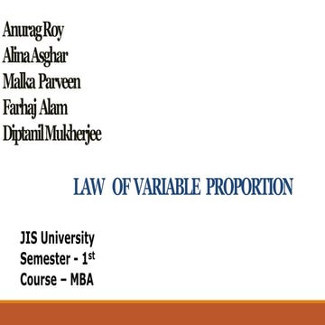 Law of variable proportion | PPTX
