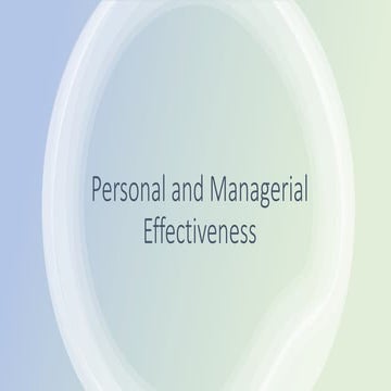 Managerial effectiveness