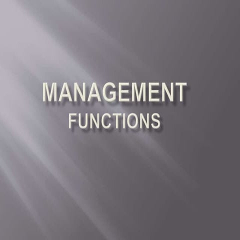 Managerial functions