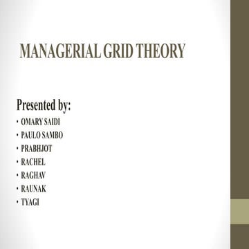 Managerial grid theory ppt