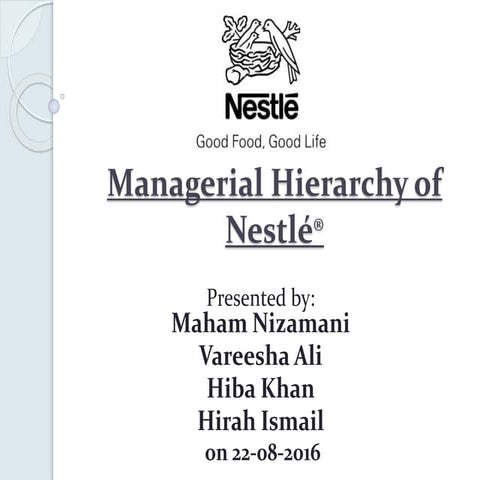 Managerial Hierarchy of Nestle