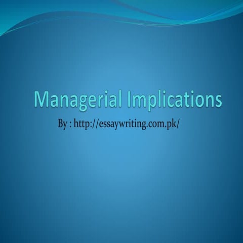 Managerial implications