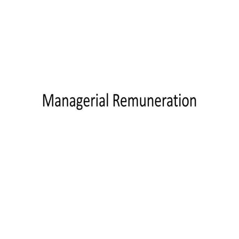 Managerial remuneration