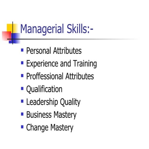 Managerial skills