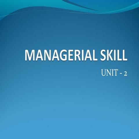 Managerial skill