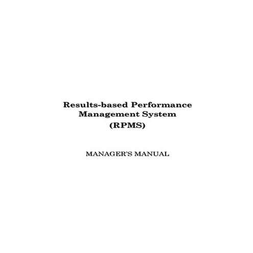 Manager's manual rpms