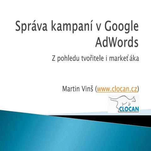 Správa kampaní v Google AdWords z pohledu konzultanta i markeťáka