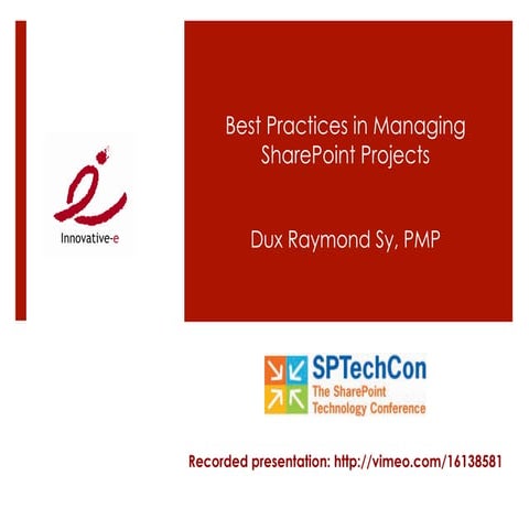 Best Practices in Managing SharePoint Projects