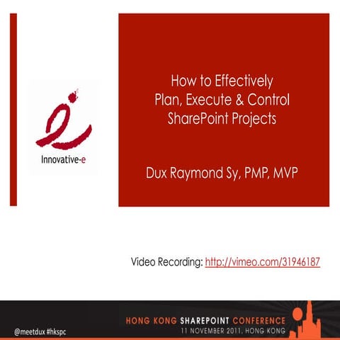 How to Plan and Manage SharePoint Projects #hkspc