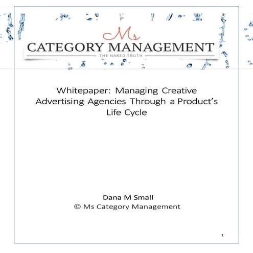 Managing Advertising Agencies Throughout a Product's Lifecycle Whitepaper