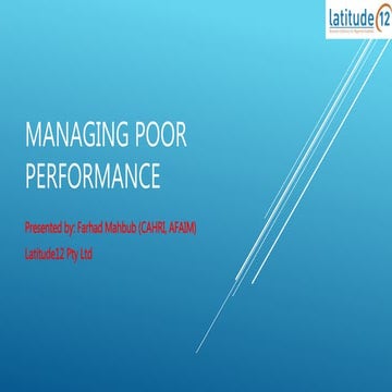 Managing poor performance
