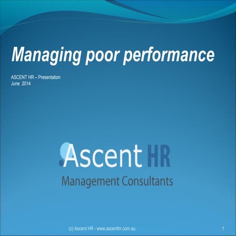 Managing Poor Performance by Ascent HR Management Consultants