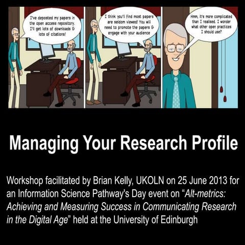 Managing Your Research Profile