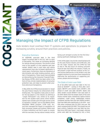 Managing the Impact of CFPB Regulations