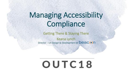Managing Accessibility Compliance