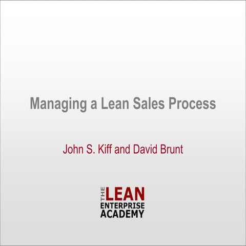 Managing a Lean Sales Process