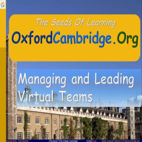 Managing and Leading Virtual Teams