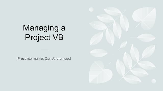Managing a Project VB reprt Carl Josol 1.pptx
